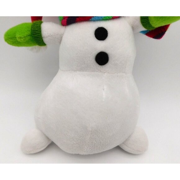American Greetings Singing Snowman Plush Red Hat Green Mittens Scarf Works READ - Picture 3 of 7